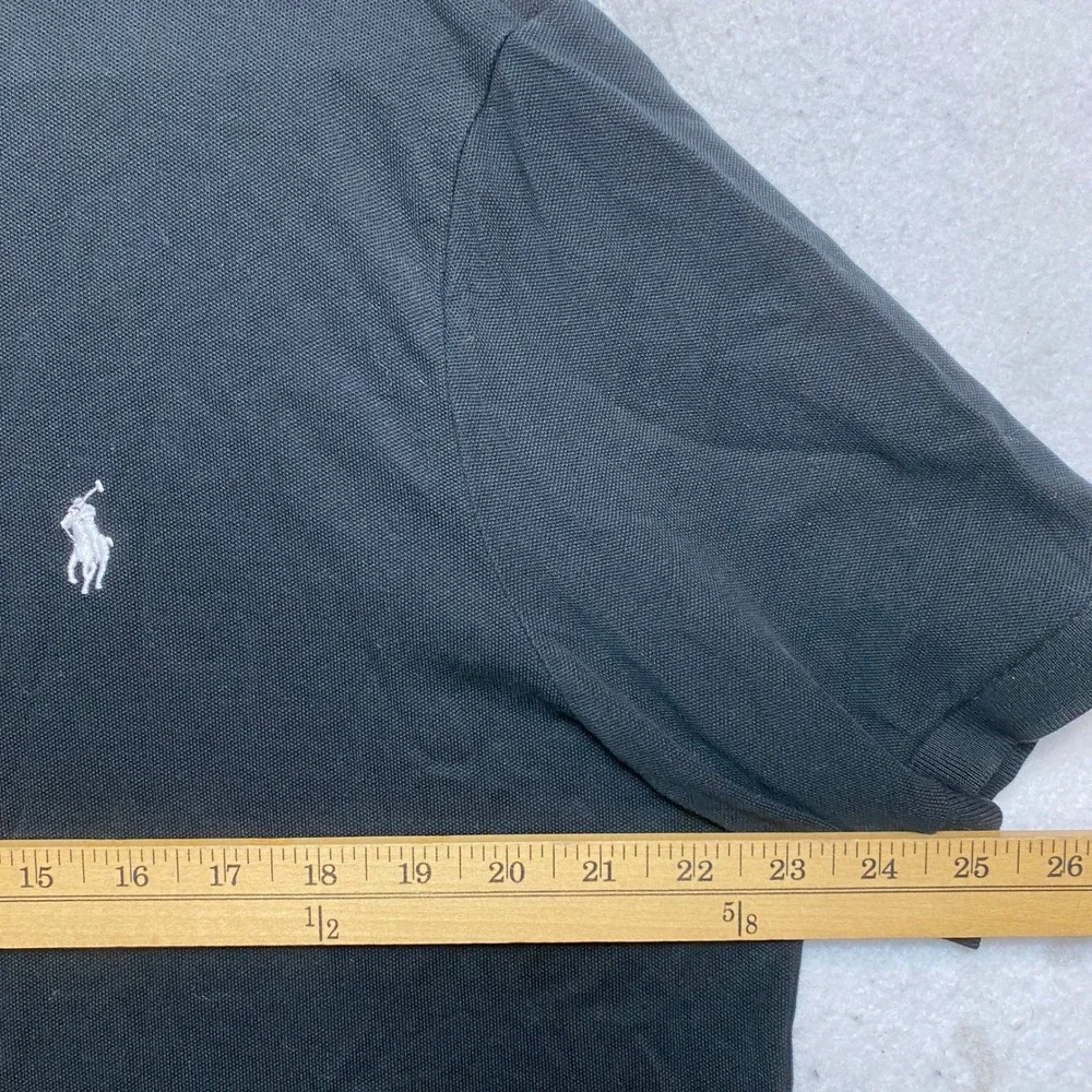 Polo Ralph Lauren Polo Shirt Mens XL Black Short Sleeve Custom Slim Fit Logo